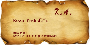 Koza András névjegykártya